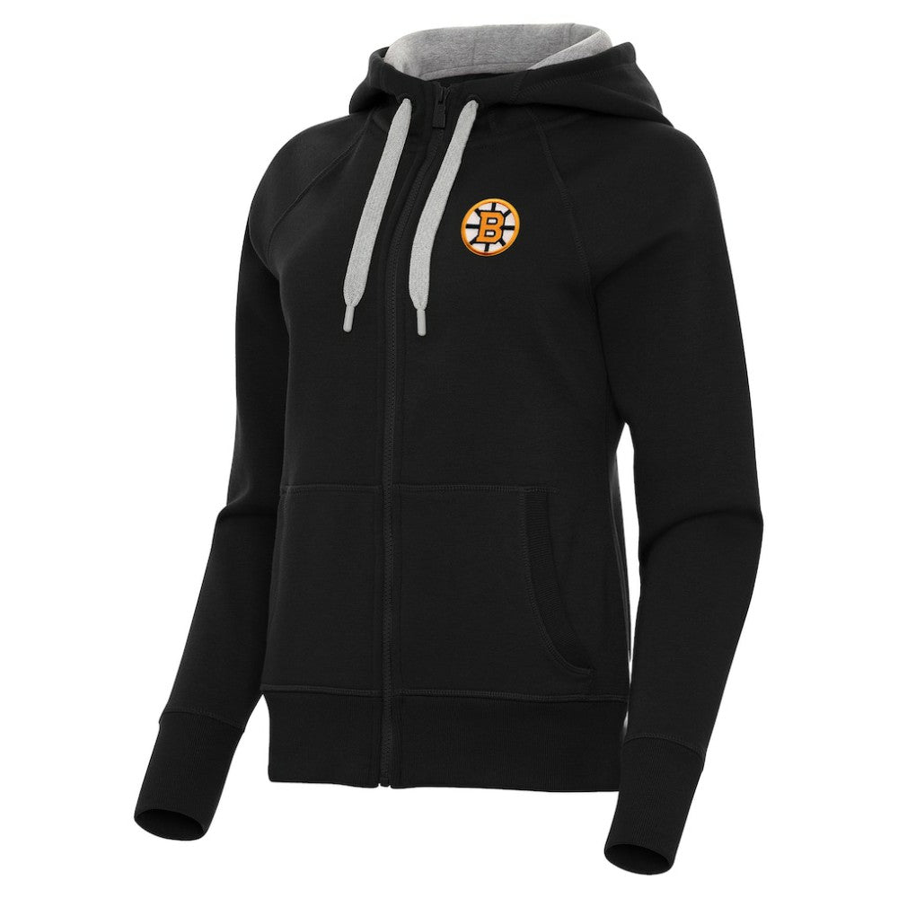 Boston Bruins Antigua Women's Victory Full-Zip Hoodie - Black - NHL