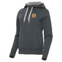 Boston Bruins Antigua Women's Victory Full-Zip Hoodie - Charcoal - NHL