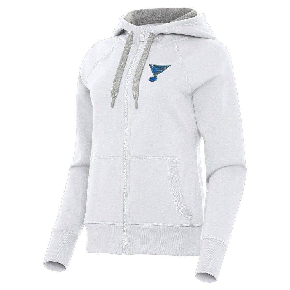St. Louis Blues Antigua Women's Victory Full-Zip Hoodie - White - NHL