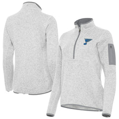 St. Louis Blues Antigua Women's Fortune Half-Zip Pullover - Heather Gray - NHL