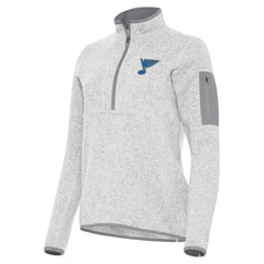 St. Louis Blues Antigua Women's Fortune Half-Zip Pullover - Heather Gray - NHL
