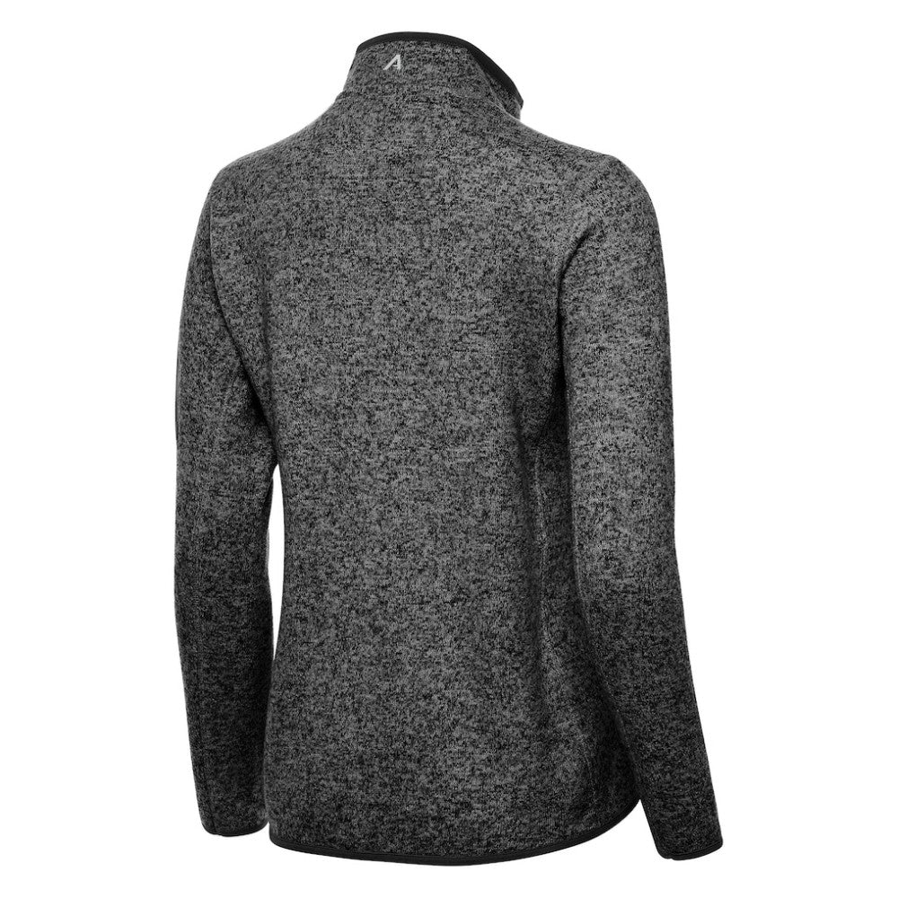 Boston Bruins Antigua Women's Fortune Half-Zip Pullover - Heather Black - NHL