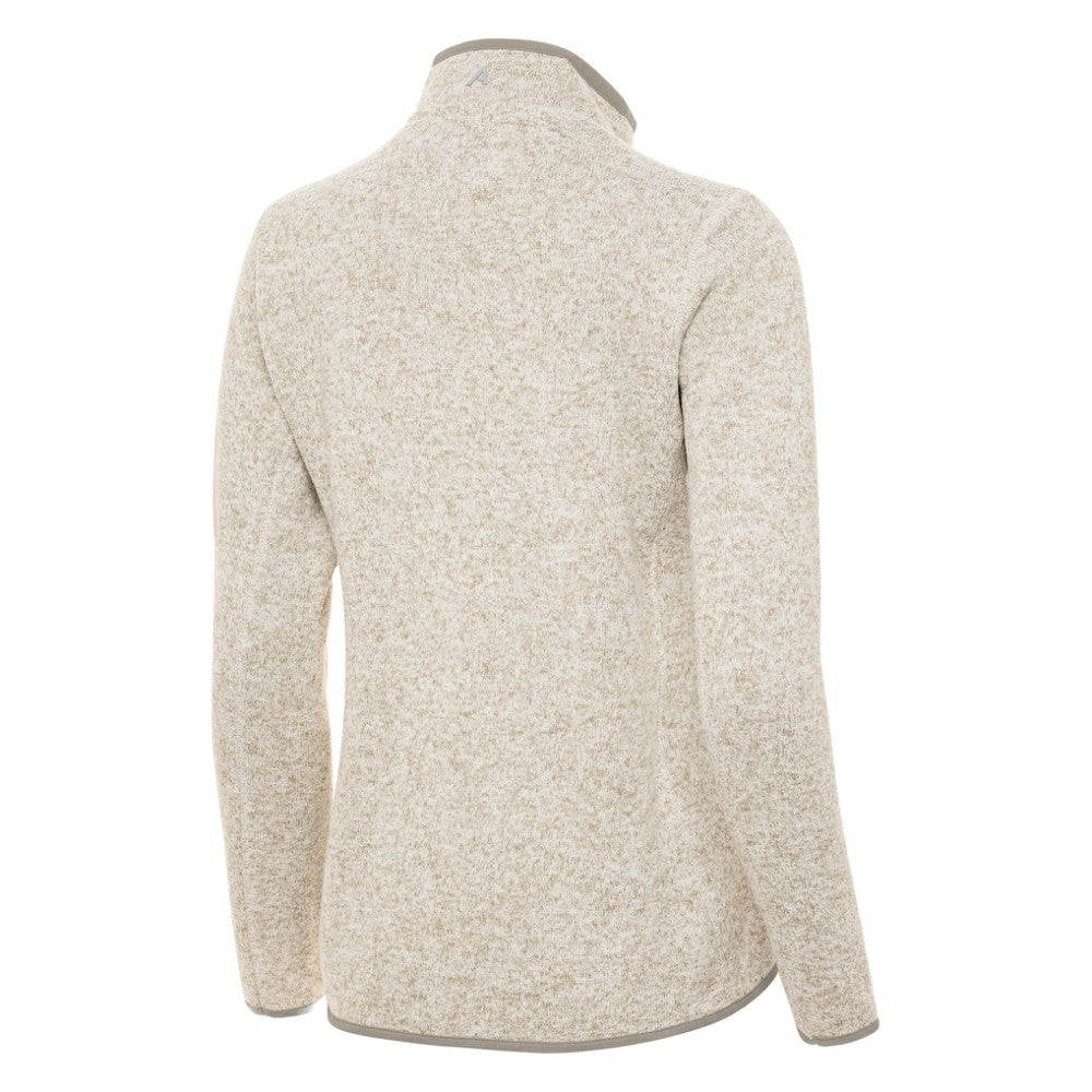 Boston Bruins Antigua Women's Fortune Half-Zip Pullover - Oatmeal - NHL