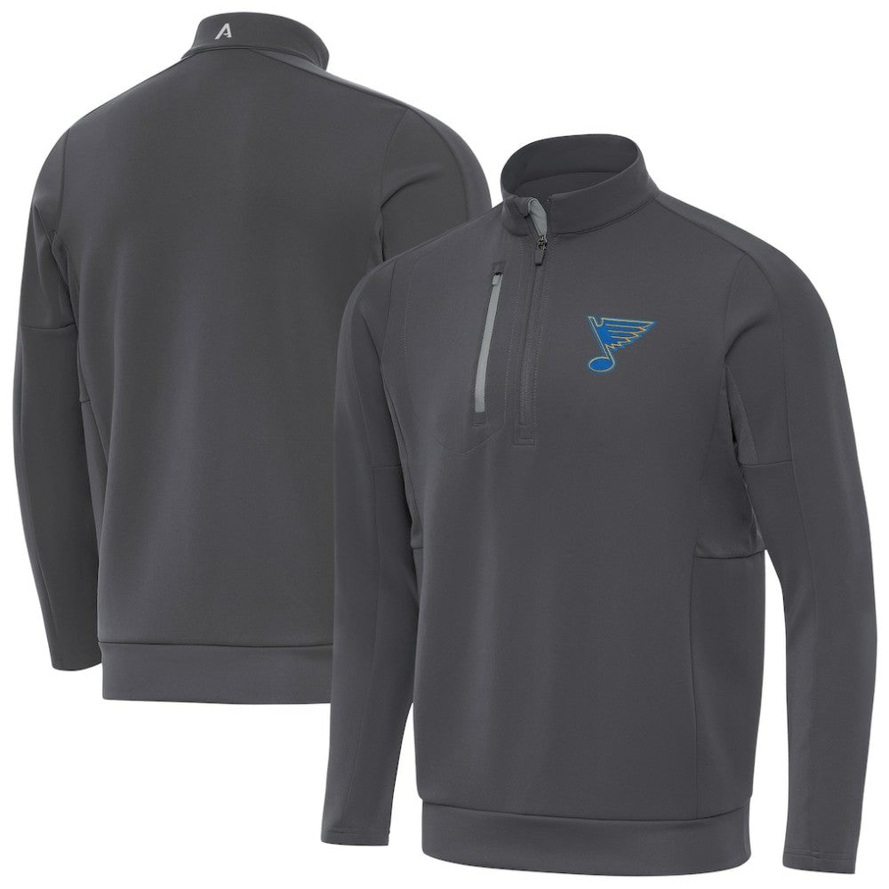 St. Louis Blues Antigua Generation Quarter-Zip Pullover Top - Pewter - NHL