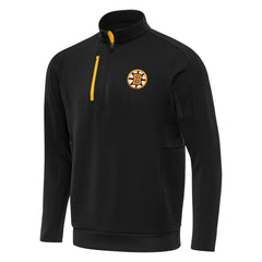 Boston Bruins Antigua Generation Quarter-Zip Pullover Top - Black - NHL