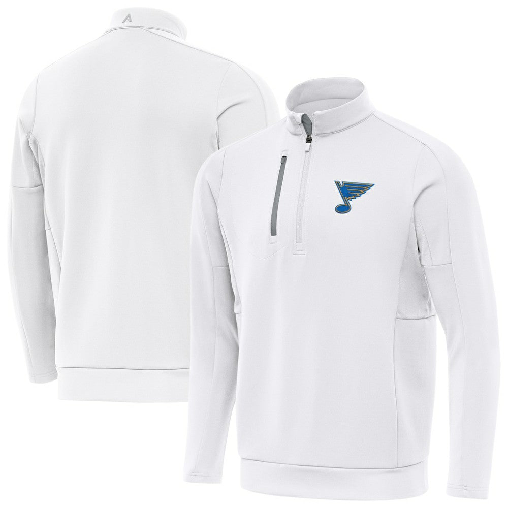 St. Louis Blues Antigua Generation Quarter-Zip Pullover Top - White - NHL