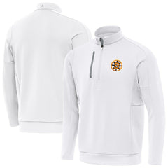 Boston Bruins Antigua Generation Quarter-Zip Pullover Top - White - NHL