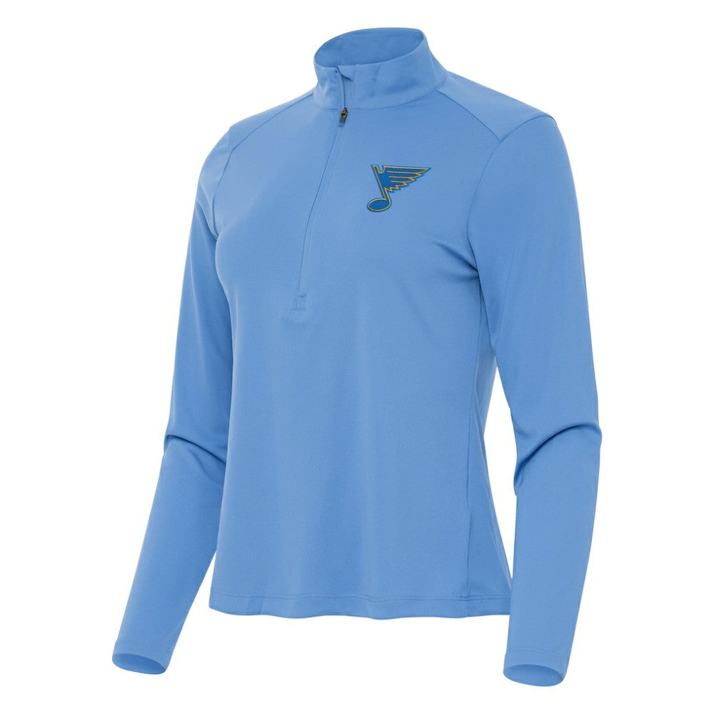 St. Louis Blues Antigua Women's Tribute Half-Zip Pullover - Blue - NHL