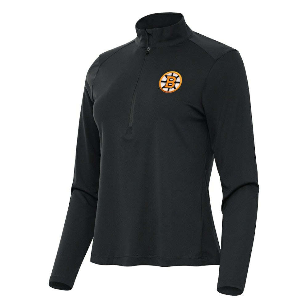 Boston Bruins Antigua Women's Tribute Half-Zip Pullover - Gray - NHL