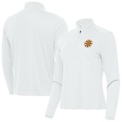Boston Bruins Antigua Women's Tribute Half-Zip Pullover - White - NHL