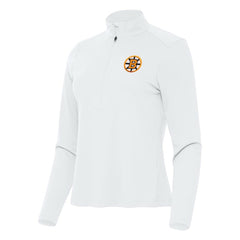 Boston Bruins Antigua Women's Tribute Half-Zip Pullover - White - NHL