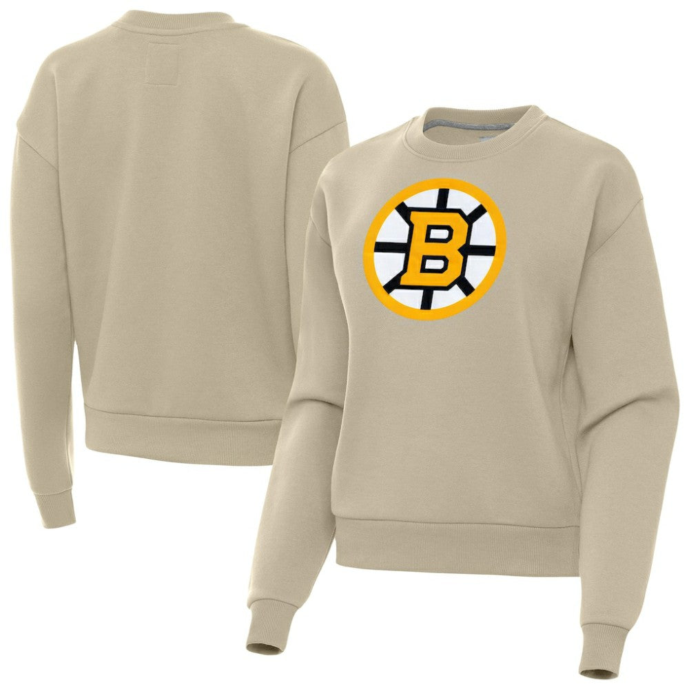 Boston Bruins Antigua Women's Victory Pullover Sweatshirt - Khaki - NHL