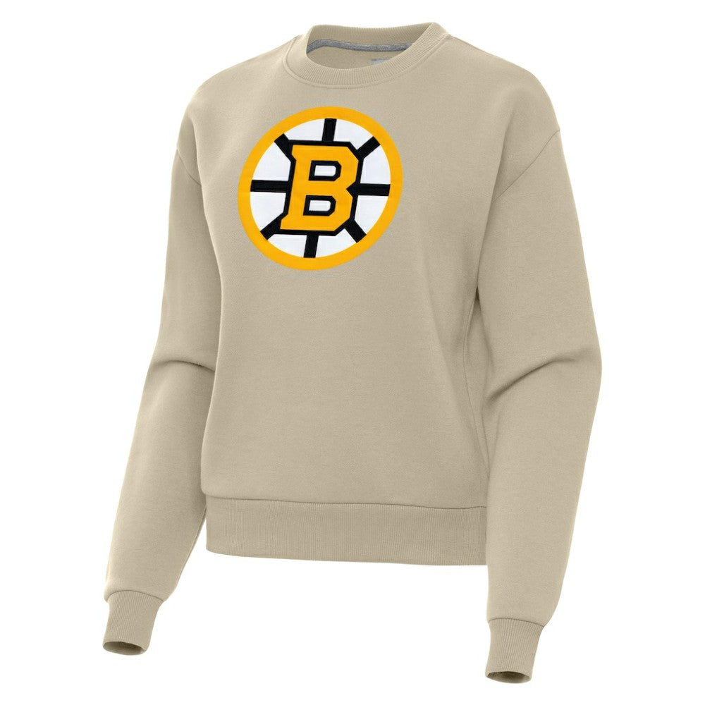 Boston Bruins Antigua Women's Victory Pullover Sweatshirt - Khaki - NHL