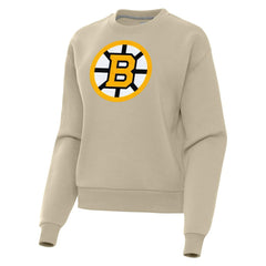 Boston Bruins Antigua Women's Victory Pullover Sweatshirt - Khaki - NHL