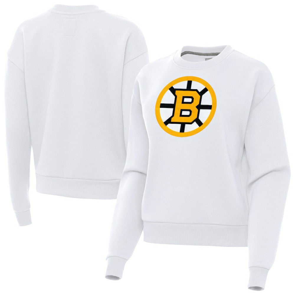 Boston Bruins Antigua Women's Victory Pullover Sweatshirt - White - NHL
