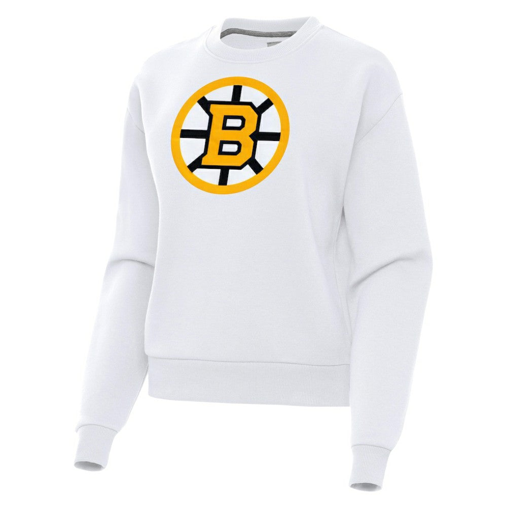 Boston Bruins Antigua Women's Victory Pullover Sweatshirt - White - NHL