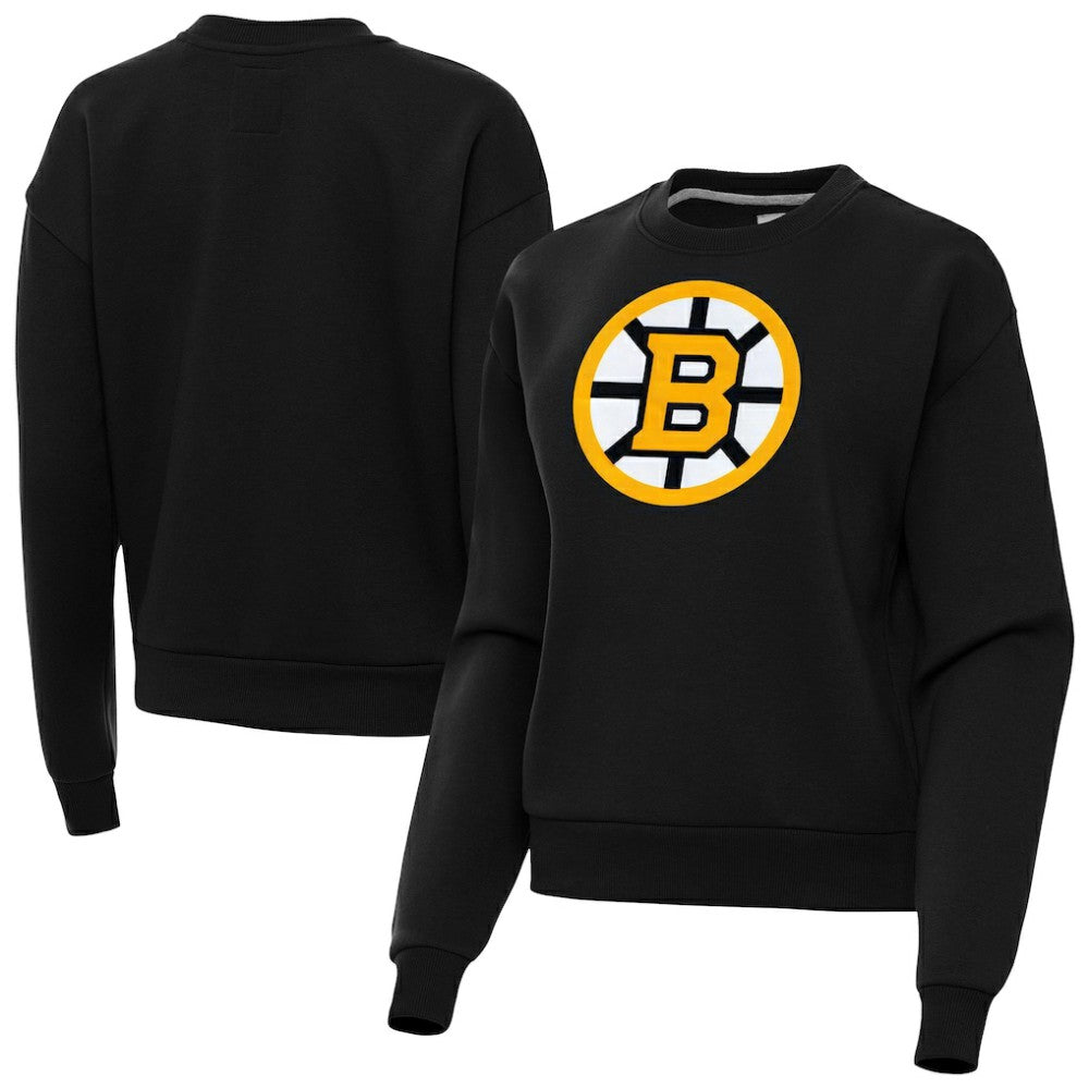 Boston Bruins Antigua Women's Victory Pullover Sweatshirt - Black - NHL