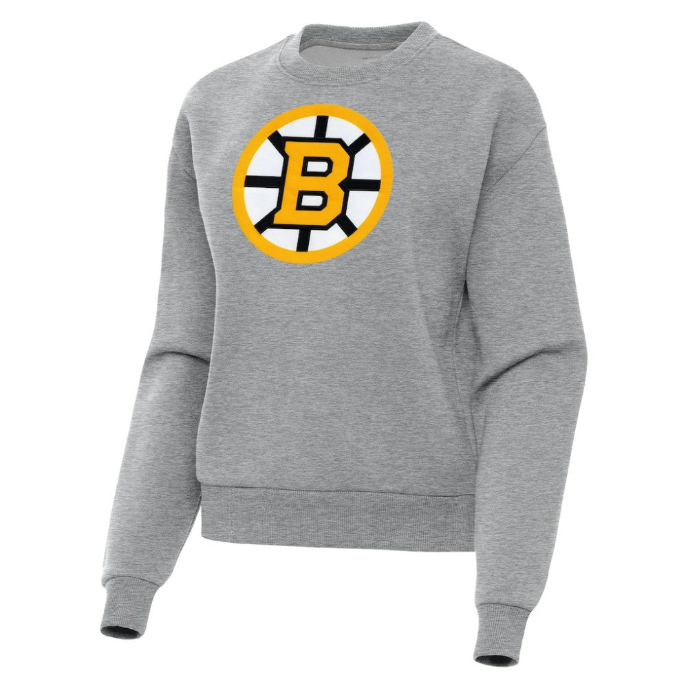 Boston Bruins Antigua Women's Victory Pullover Sweatshirt - Heather Gray - NHL