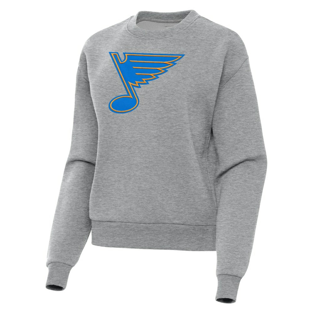 St. Louis Blues Antigua Women's Victory Pullover Sweatshirt - Heather Gray - NHL