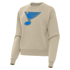 St. Louis Blues Antigua Women's Victory Pullover Sweatshirt - Khaki - NHL