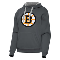 Boston Bruins Antigua Women's Victory Pullover Hoodie - Charcoal - NHL