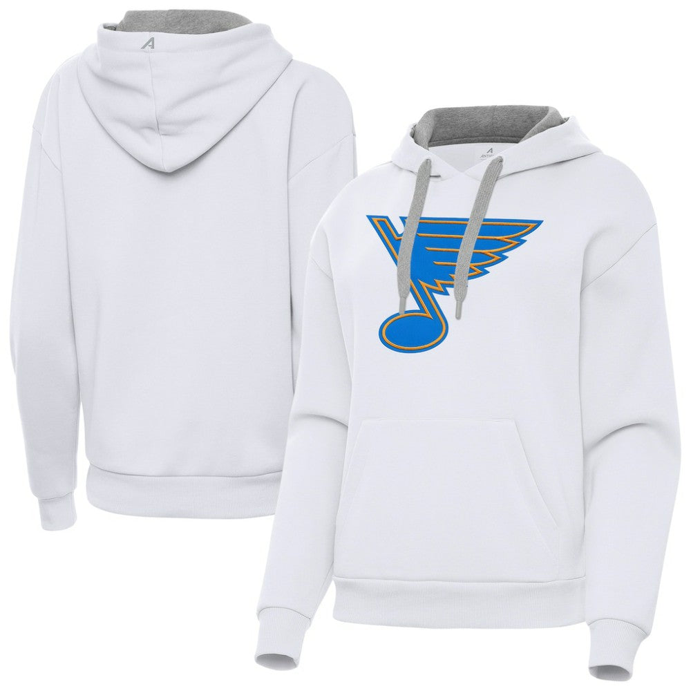 St. Louis Blues Antigua Women's Victory Pullover Hoodie - White - NHL