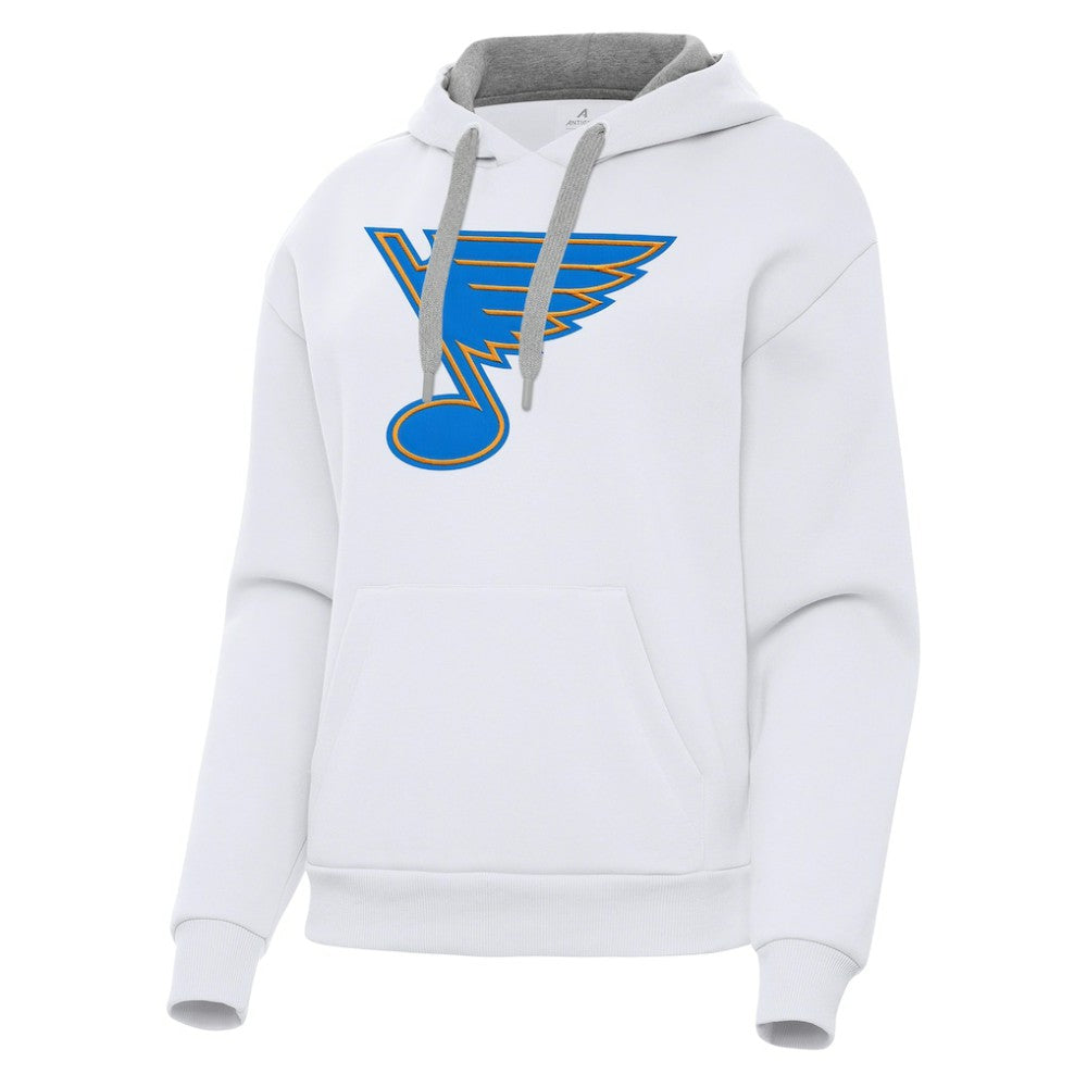 St. Louis Blues Antigua Women's Victory Pullover Hoodie - White - NHL