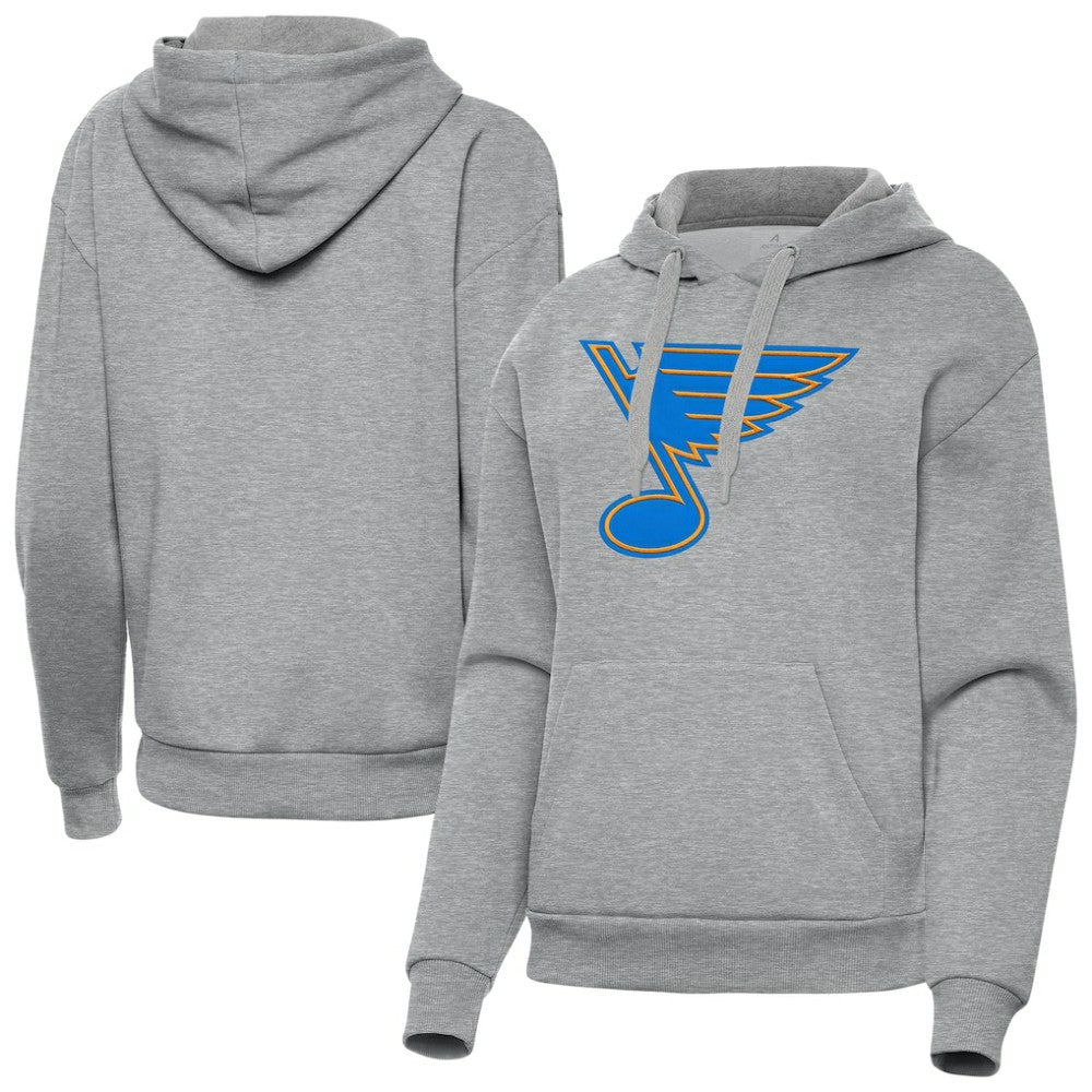 St. Louis Blues Antigua Women's Victory Pullover Hoodie - Heather Gray - NHL