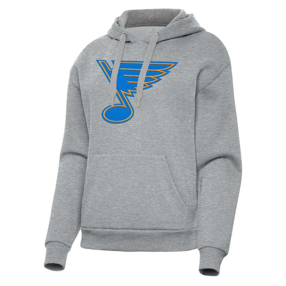 St. Louis Blues Antigua Women's Victory Pullover Hoodie - Heather Gray - NHL