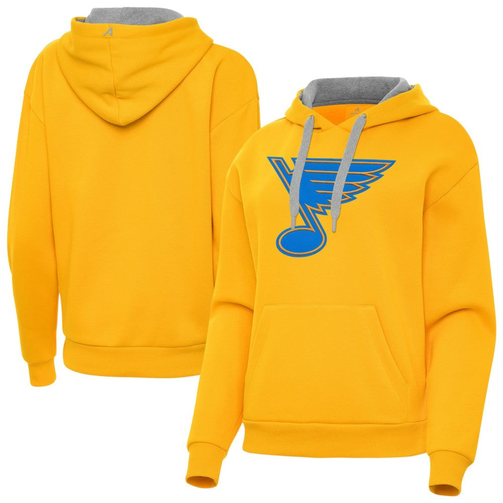 St. Louis Blues Antigua Women's Victory Pullover Hoodie - Gold - NHL