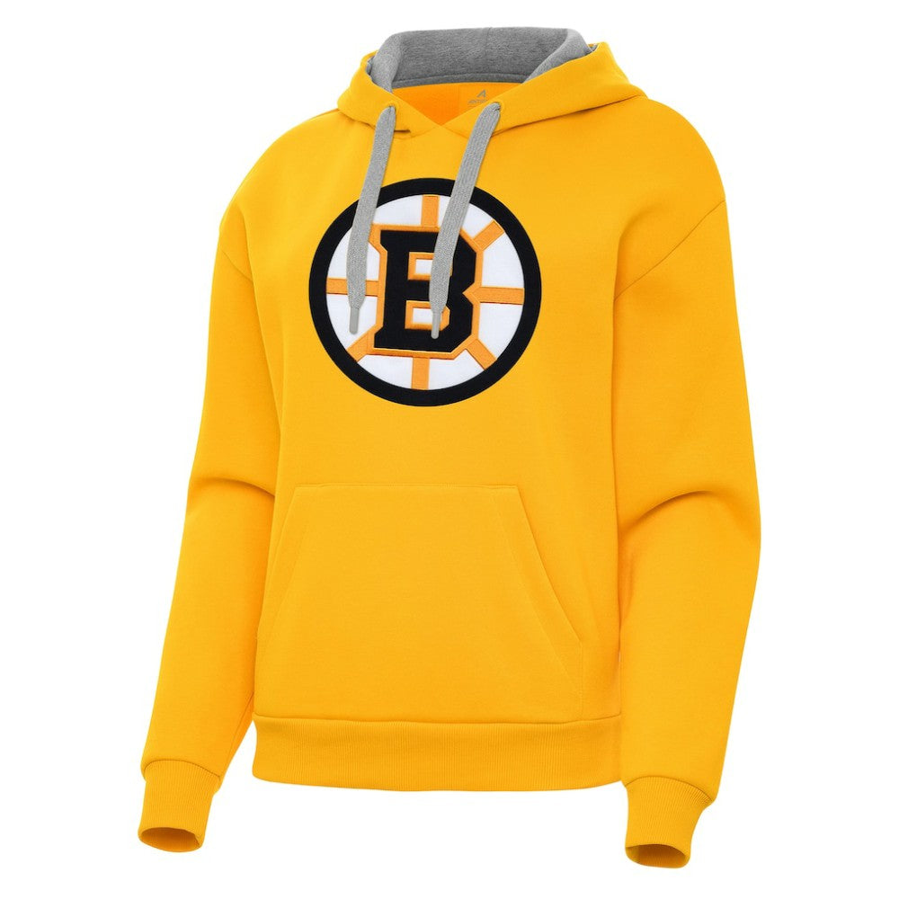 Boston Bruins Antigua Women's Victory Pullover Hoodie - Gold - NHL