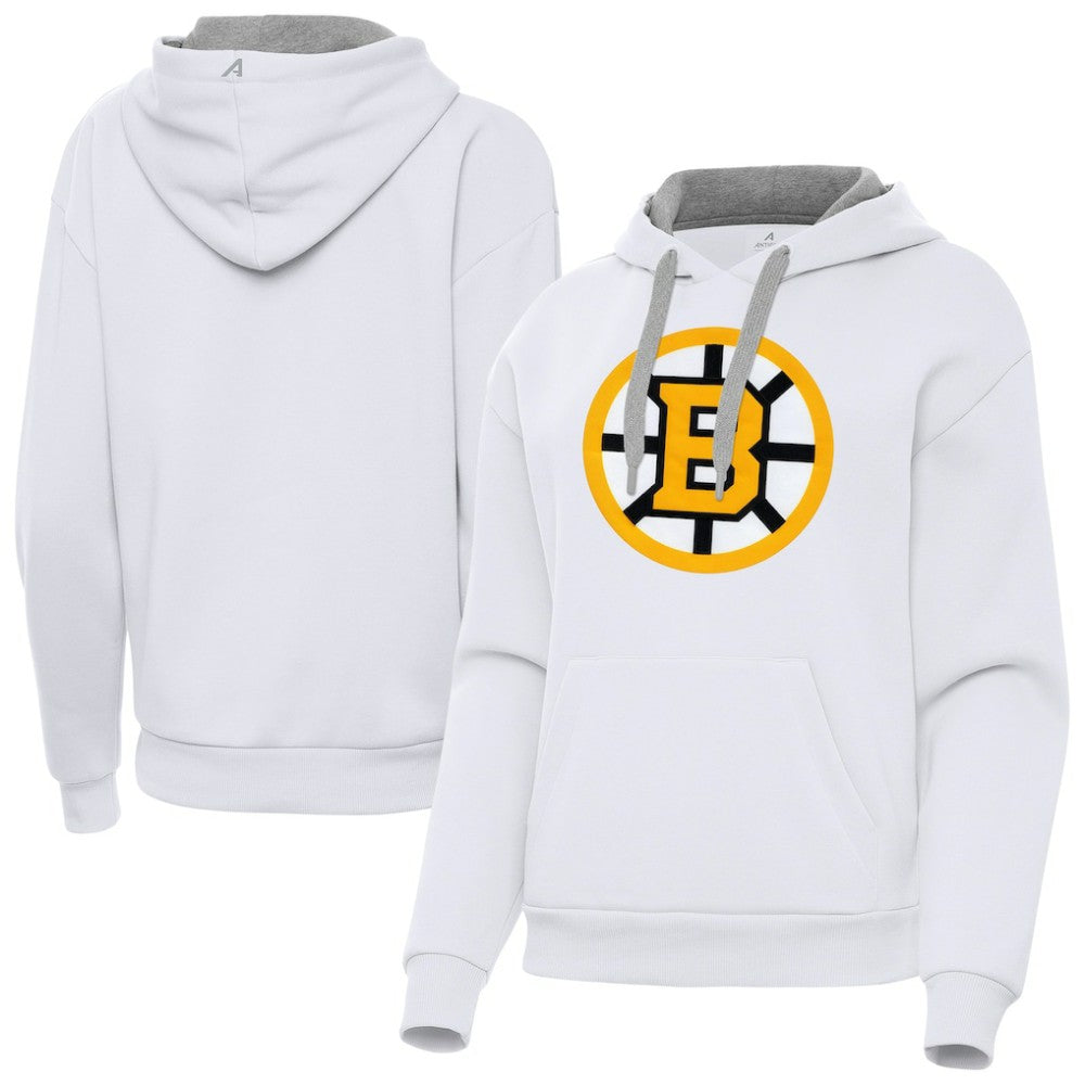 Boston Bruins Antigua Women's Victory Pullover Hoodie - White - NHL