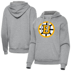 Boston Bruins Antigua Women's Victory Pullover Hoodie - Heather Gray - NHL