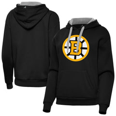 Boston Bruins Antigua Women's Victory Pullover Hoodie - Black - NHL