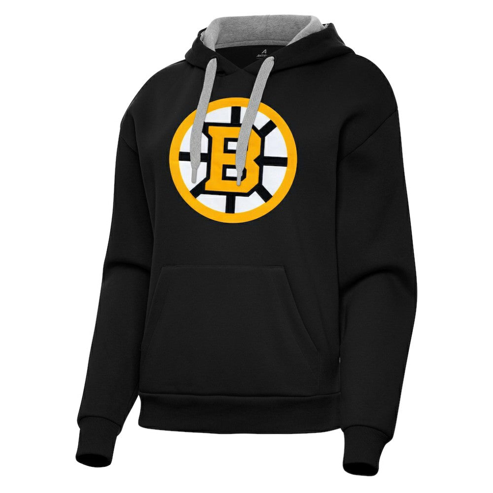 Boston Bruins Antigua Women's Victory Pullover Hoodie - Black - NHL