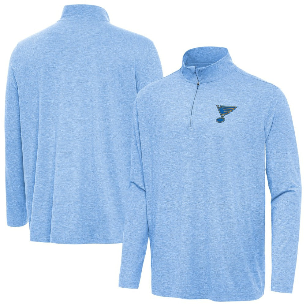 St. Louis Blues Antigua Hunk Lightweight Quarter-Zip Pullover - Heather Blue - NHL