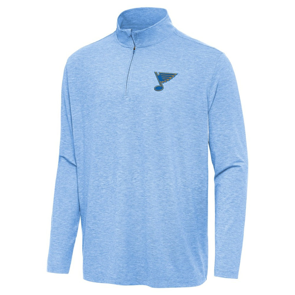St. Louis Blues Antigua Hunk Lightweight Quarter-Zip Pullover - Heather Blue - NHL