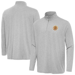 Boston Bruins Antigua Hunk Lightweight Quarter-Zip Pullover - Heather Gray - NHL