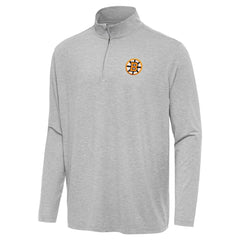 Boston Bruins Antigua Hunk Lightweight Quarter-Zip Pullover - Heather Gray - NHL