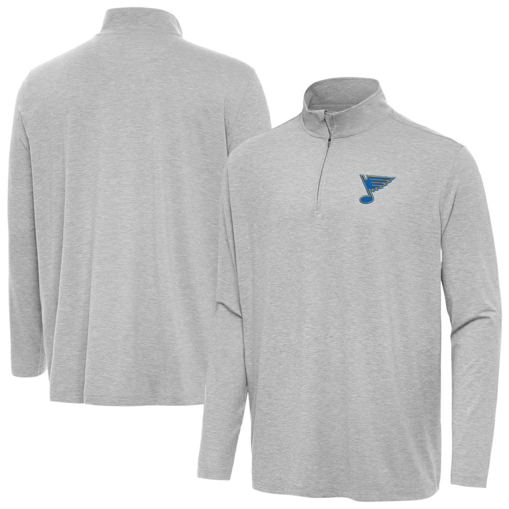St. Louis Blues Antigua Hunk Lightweight Quarter-Zip Pullover - Heather Gray - NHL