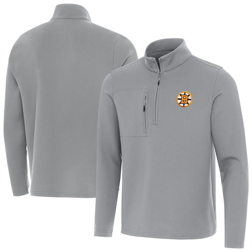 Boston Bruins Antigua Insider Quarter-Zip Pullover - Gray - NHL