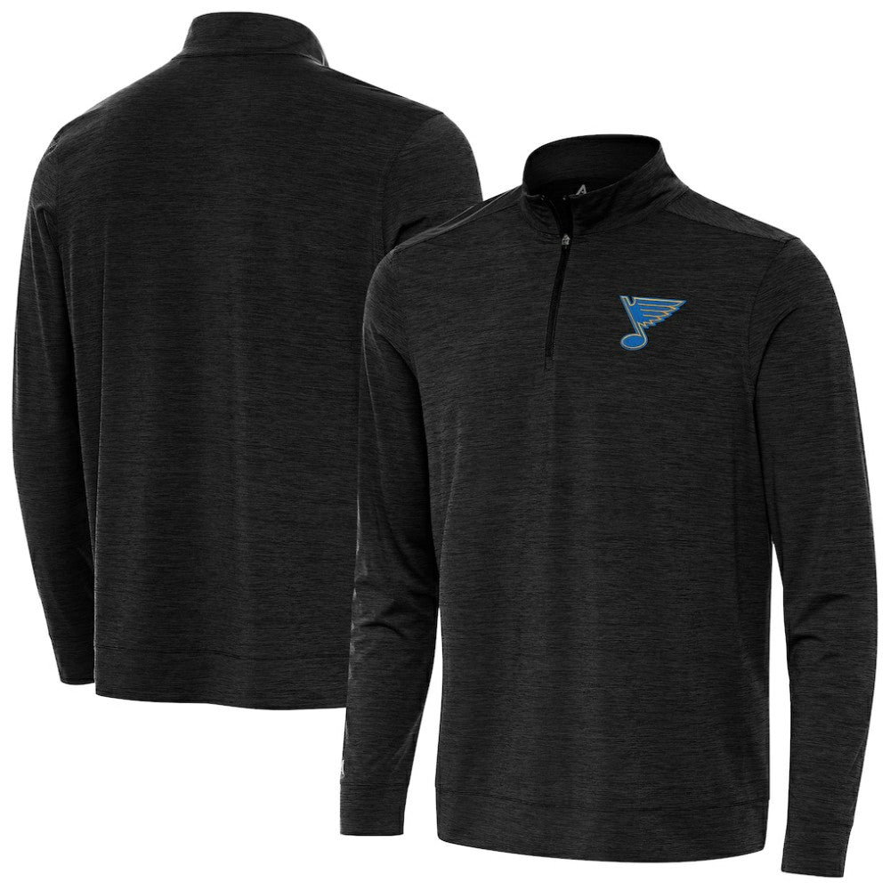 St. Louis Blues Antigua Bright Quarter-Zip Pullover - Heather Black - NHL