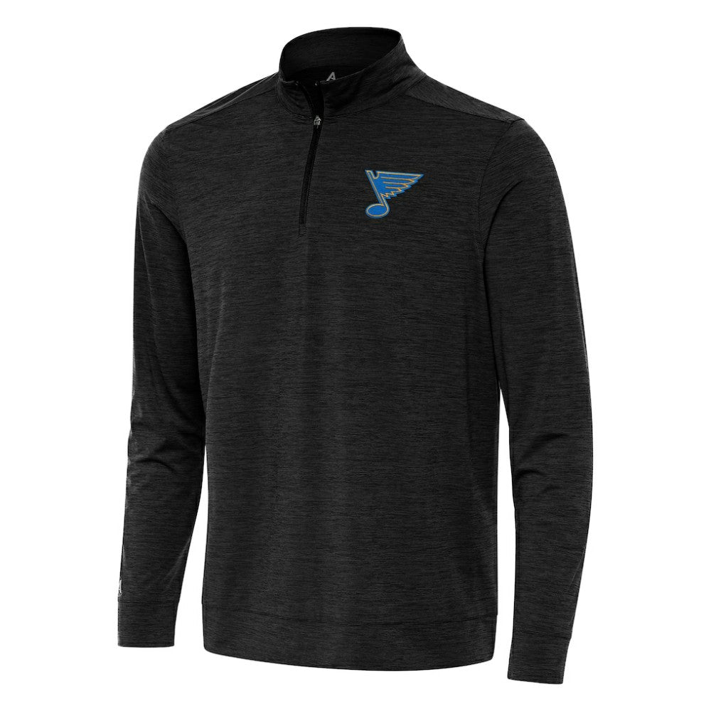 St. Louis Blues Antigua Bright Quarter-Zip Pullover - Heather Black - NHL