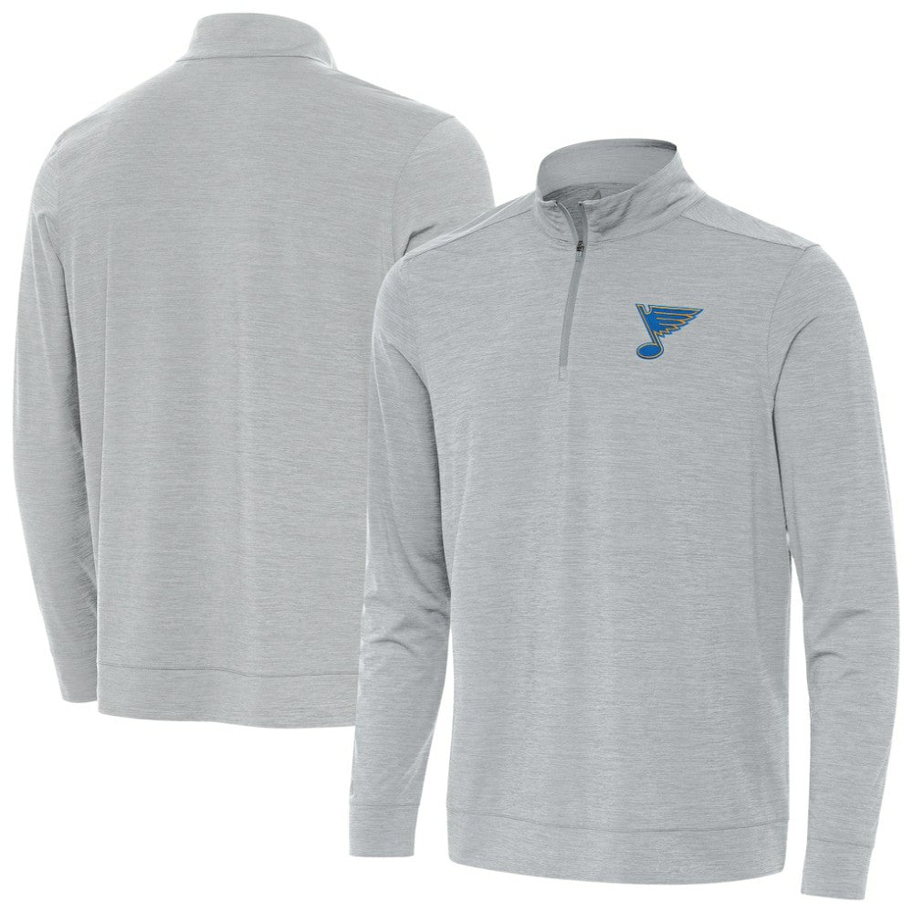 St. Louis Blues Antigua Bright Quarter-Zip Pullover - Heather Gray - NHL