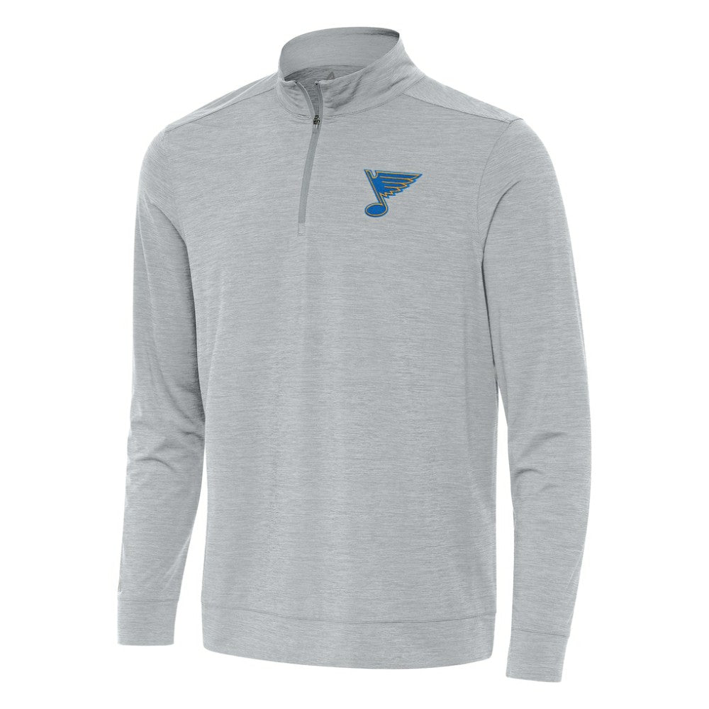 St. Louis Blues Antigua Bright Quarter-Zip Pullover - Heather Gray - NHL