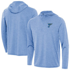 St. Louis Blues Antigua Tidy Quarter-Zip Hoodie - Heather Blue - NHL