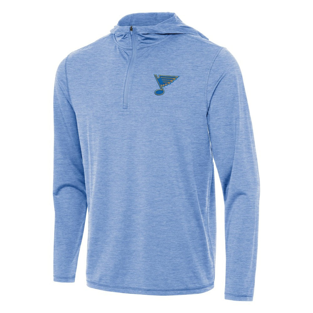 St. Louis Blues Antigua Tidy Quarter-Zip Hoodie - Heather Blue - NHL