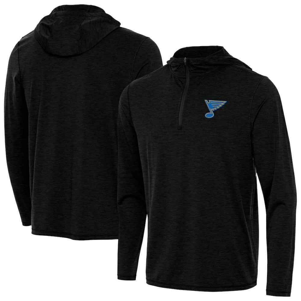 St. Louis Blues Antigua Tidy Quarter-Zip Hoodie - Heather Black - NHL