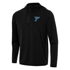 St. Louis Blues Antigua Tidy Quarter-Zip Hoodie - Heather Black - NHL