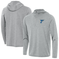 St. Louis Blues Antigua Tidy Quarter-Zip Hoodie - Heather Gray - NHL